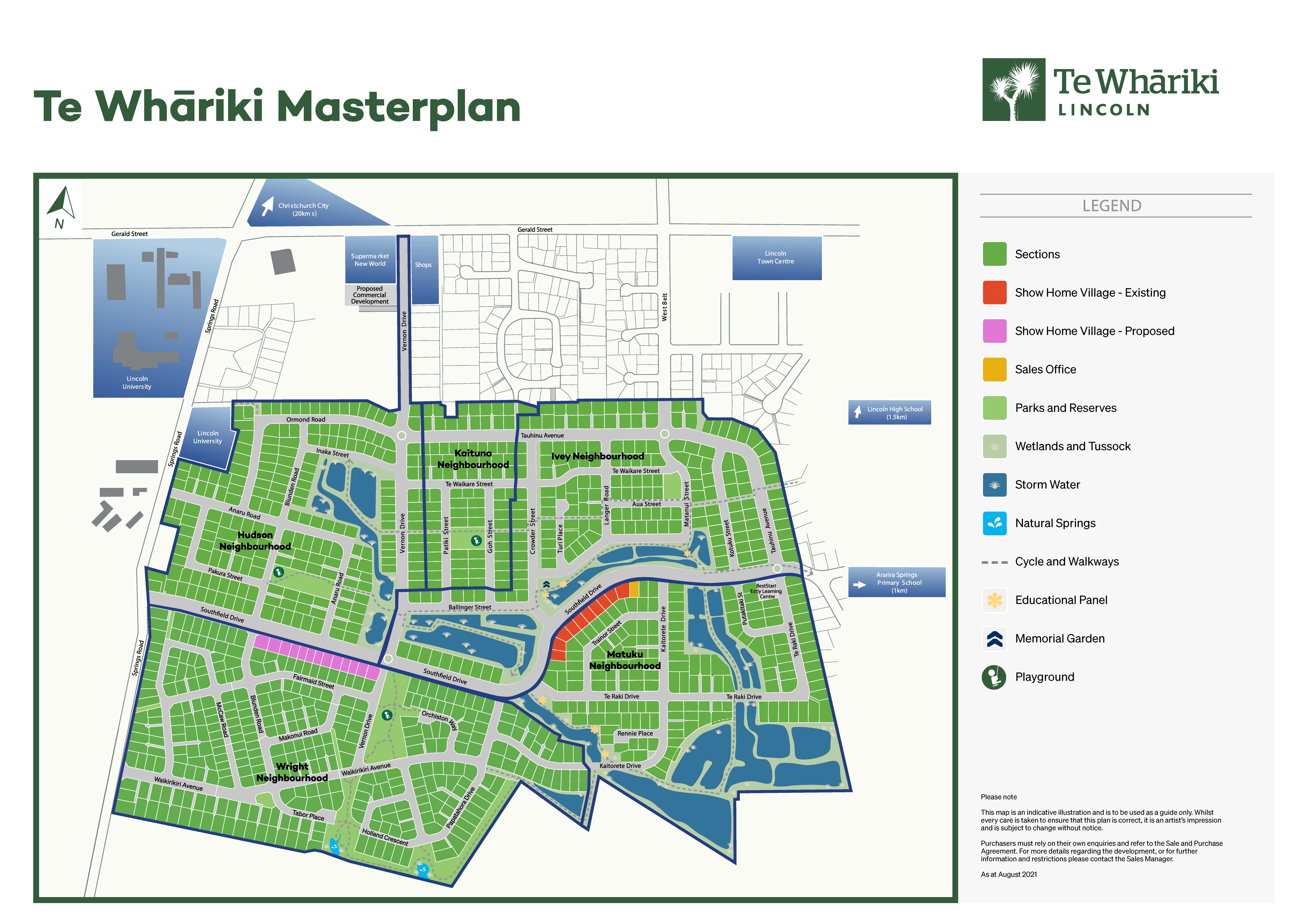 Te Whariki Masterplan Map Sep 2021